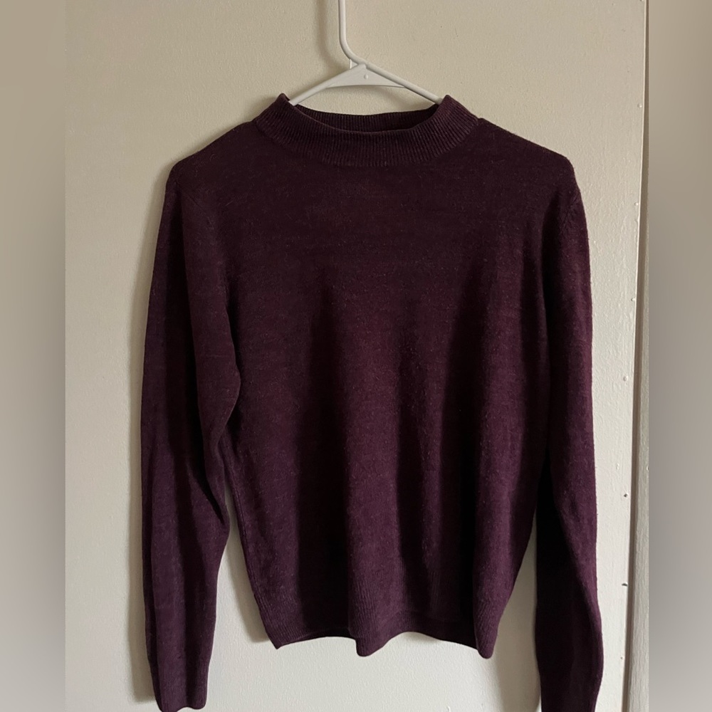 Plum Long sleeve mock neck sweater